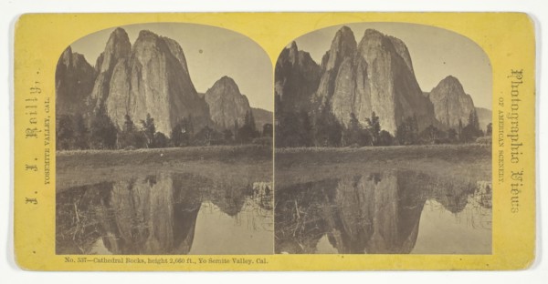 Cathedral Rocks, height 2,660 ft., Yo Semite Valley, California, 1870/76.  Creator: John J. Reilly.