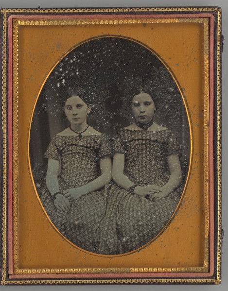 Untitled (Portrait of Harriet and Catherine Hubbard), c. 1845. Creator: E. H. Hale.