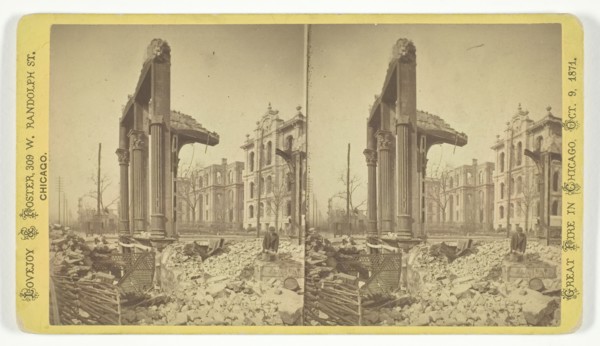 Court House, seen through ruins of Fifth National Bank, 1871. Creator: Lovejoy & Foster.
