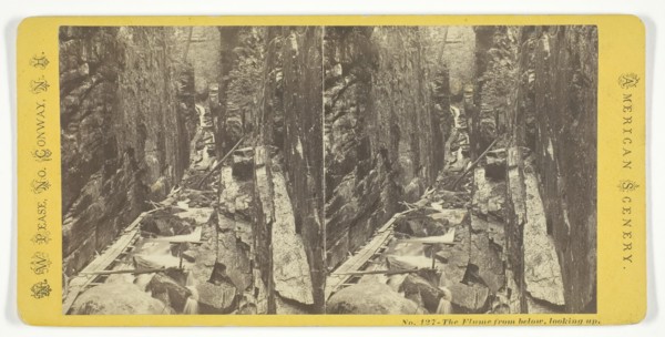 The Flume from below, looking up, mid 19th century. Creator: N.W. Pease.