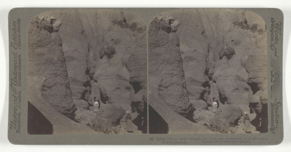 Labyrinthine ways through the Lava ash formations, Red Mountain Crater, Arizona, 1903. Creator: Underwood & Underwood.