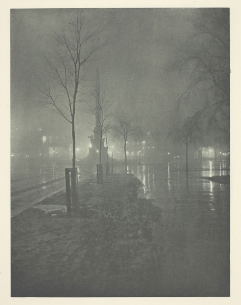 Wet Night, Columbus Circle, New York, c. 1897. Creator: William A. Fraser.