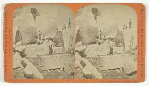 Quarrying Granite for Mormon Temple, 1870/78. Creator: William H. Jackson.