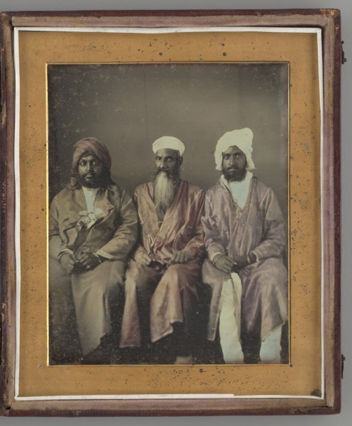 Untitled (Portrait of Three Seated Men Wearing Turbans), 1853. Creator: William Johnson.