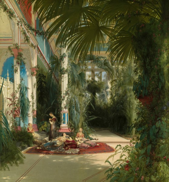 The Interior of the Palm House on the Pfaueninsel Near Potsdam, 1834. Creator: Karl Blechen.