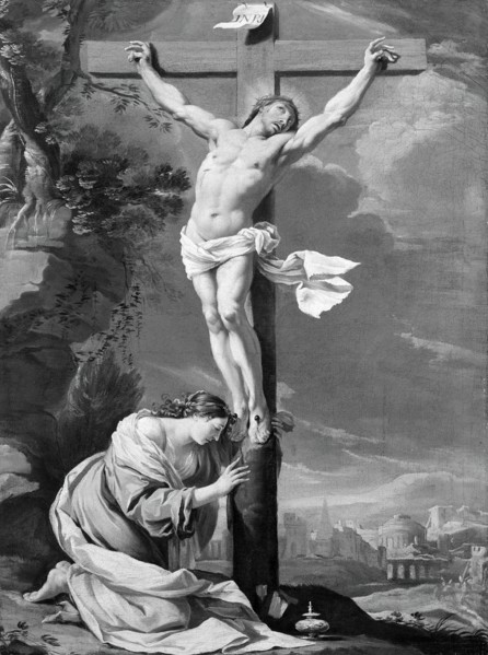 Christ on the Cross with Mary Magdalene, 1640/50. Creator: Simon Vouet.