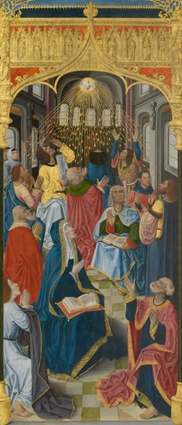 Panels from the High Altar of the Charterhouse of Saint-Honoré, Thuison-les-Abbeville: Pentecost... Creator: Unknown.