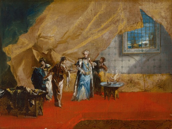 Interior: A Sultana taking Coffee in the Harem, 1742/43. Creator: Antonio Guardi.