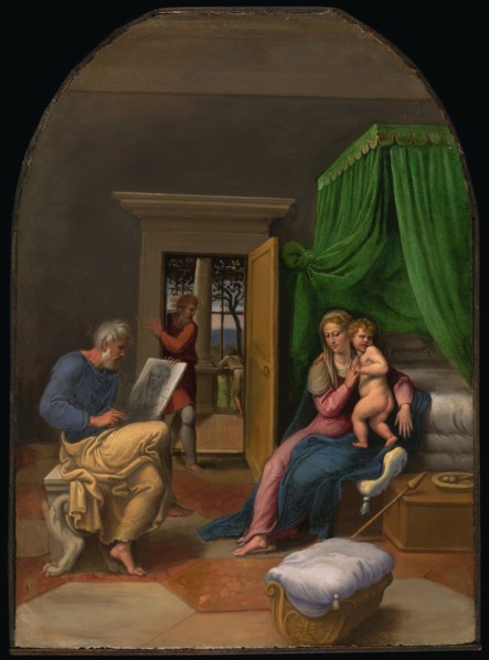 Saint Luke Drawing the Virgin and Christ Child, c. 1535. Creator: Girolamo da Carpi.