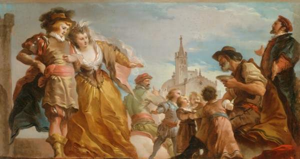 The Meeting of Gautier, Count of Antwerp, and his Daughter, Violante, c. 1787. Creator: Giuseppe Cades.