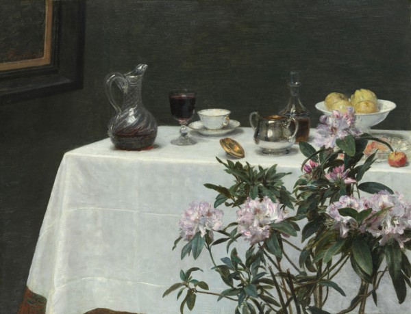 Still Life: Corner of a Table, 1873. Creator: Henri Fantin-Latour.