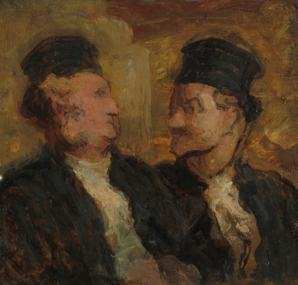 Two Lawyers, c. 1860. Creator: Honore Daumier.