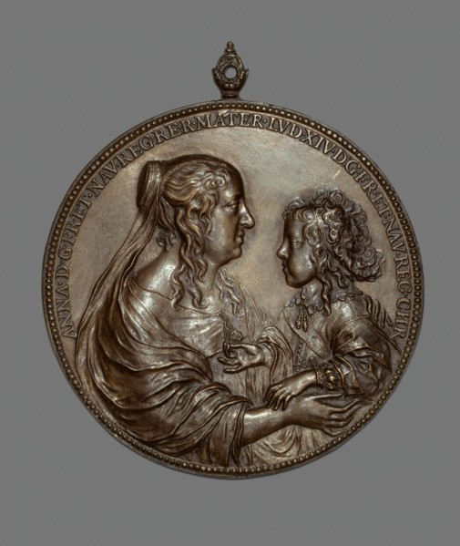 Portrait Medallion:  Anne of Austria and her Son, the future King Louis XIV, 1638/48. Creator: Jean Warin.