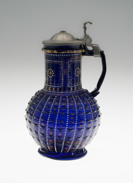 Covered Jug, Bohemia, 1581. Creator: Bohemia Glass.