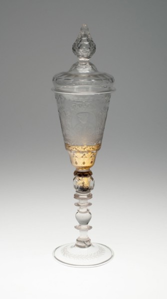 Wine Glass and Cover, Bohemia, Early 18th century. Creator: Bohemia Glass.