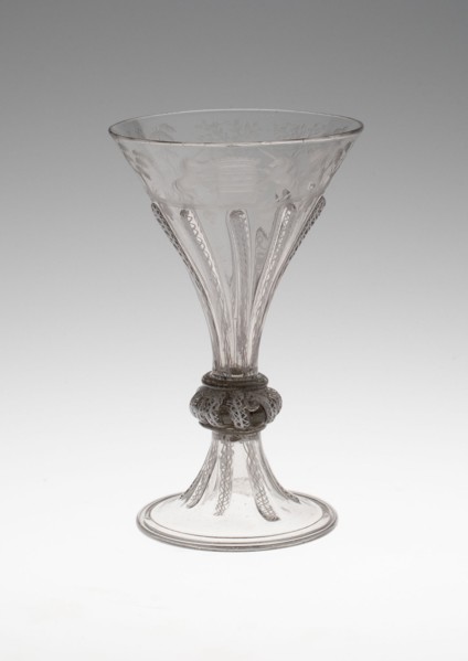 Goblet Engraved with Hunting Scenes, Bohemia, c. 1680. Creator: Bohemia Glass.