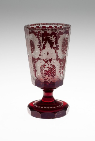 Wine Glass, Bohemia, c. 1850/80. Creator: Bohemia Glass.