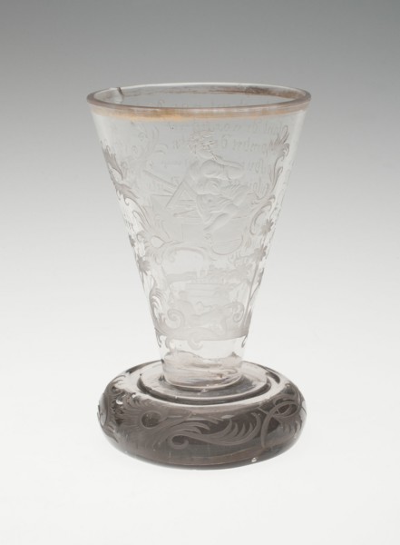 Bowl of Wine Glass with Silver Foot, Bohemia, c. 1740. Creator: Bohemia Glass.