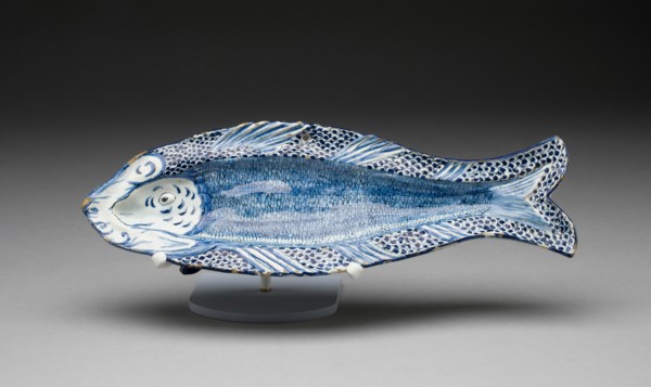 Herring Dish, Delft, c. 1740. Creator: Delftware.