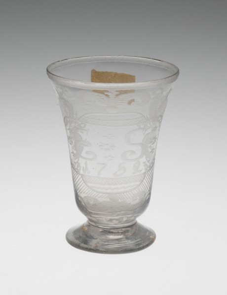 Hogarth Cordial Glass, England, 1752. Creator: Unknown.