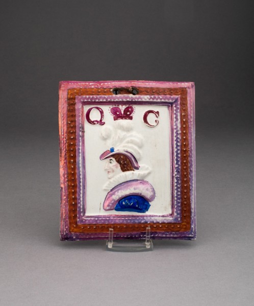 Plaque with Portrait of Queen Charlotte or Caroline, Staffordshire, c. 1810. Creator: Staffordshire Potteries.