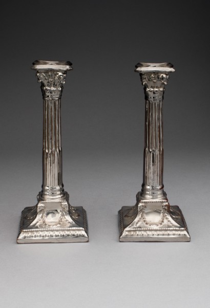 Candlestick (one of a pair), Staffordshire, 1810/20. Creator: Staffordshire Potteries.