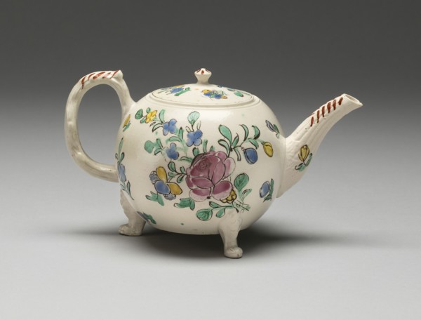 Teapot, Staffordshire, 1750/65. Creator: Staffordshire Potteries.