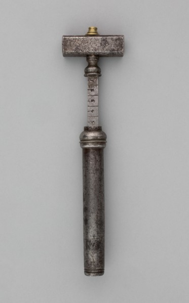 Wheellock Spanner with Powder Measure, Europe, 17th century. Creator: Unknown.