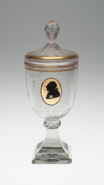 Covered Goblet with Silhouette Bust of King Frederich the Great, Germany, c. 1795. Creator: Unknown.