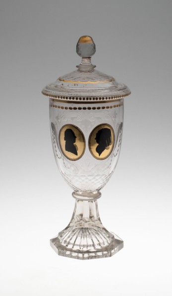 Covered Goblet with Male and Female Silhouettes, Germany, c. 1795. Creator: Unknown.