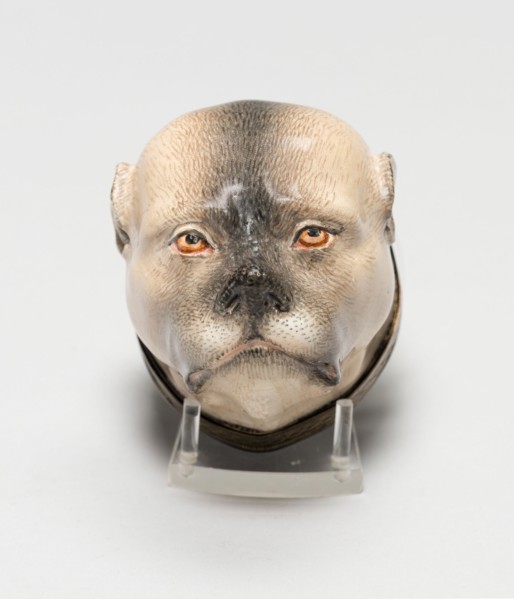 Box in the Form of a Pug's Head, Meissen, c. 1750. Creator: Meissen Porcelain.