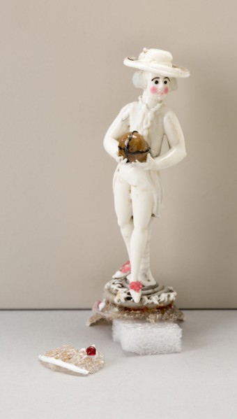 Man Holding a Ball, France, 1750/99. Creator: Verres de Nevers.
