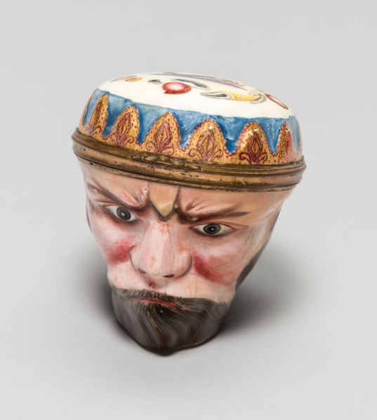 Bonbonnière: Head of Neptune, South Staffordshire, 1760/80. Creator: Staffordshire Potteries.