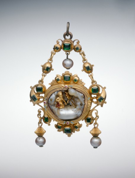 Pendant with the Penitent Saint Jerome, Spain, c. 1650 (central jewel); c. 1700 (mount). Creator: Unknown.