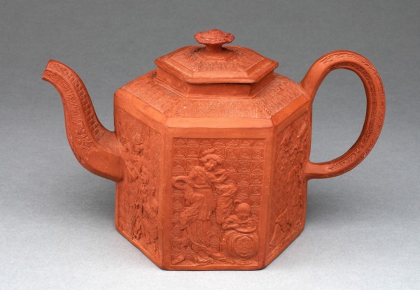 Hexagonal Teapot, Staffordshire, c. 1770. Creator: Staffordshire Potteries.