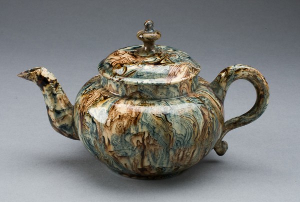 Teapot, Staffordshire, 1750/59. Creator: Staffordshire Potteries.