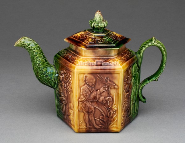 Teapot, Staffordshire, 1750/70. Creator: Staffordshire Potteries.