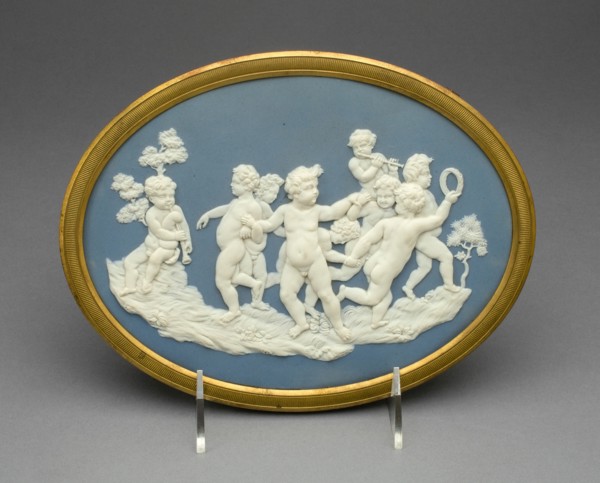 Plaque with Boys Playing, Burslem, 1769/80. Creator: Wedgwood.
