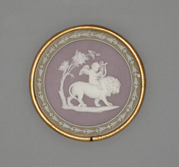 Plaque with Cupid and Lion, Burslem, c. 1780. Creator: Wedgwood.