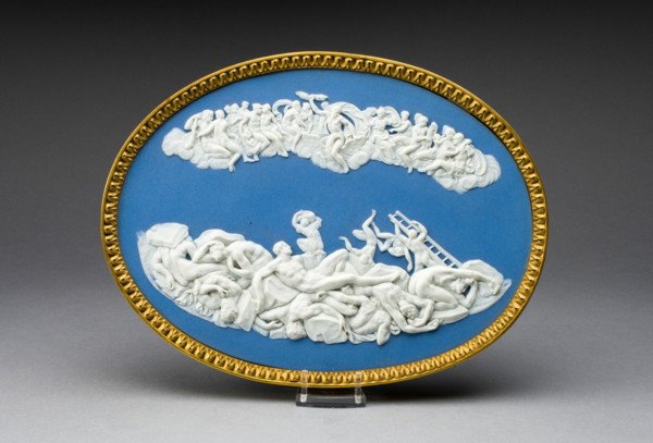 Plaque with Jupiter Battling Titans, Burslem, c. 1800. Creator: Wedgwood.