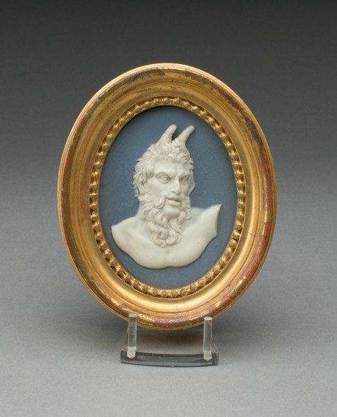 Plaque with Head of a Satyr, Burslem, 1770. Creator: Wedgwood.
