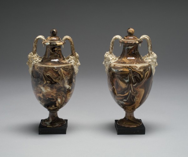 Pair of Vases, Burslem, c. 1770. Creator: Wedgwood.