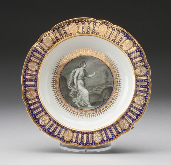 Soup Plate from the "Hope Service" Made for the Duke of Clarence, Worcester, c. 1792. Creator: Royal Worcester.