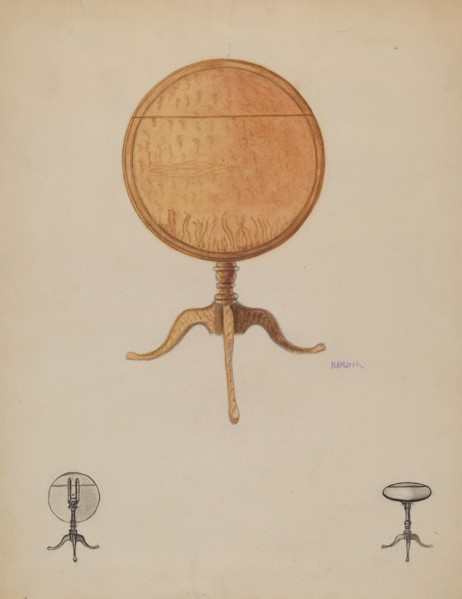 Crow's Nest Tilt Top Table, c. 1936. Creator: Herbert Marsh.