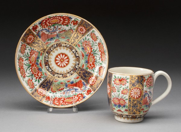Cup and Saucer, Worcester, c. 1775. Creator: Royal Worcester.