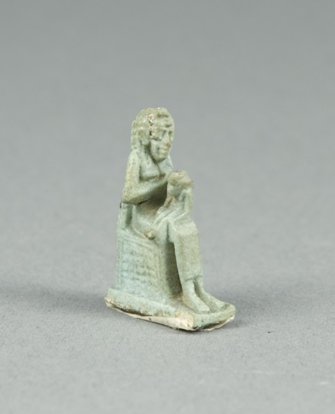 Amulet of Isis Holding Horus, Egypt, Late Period-Ptolemaic (7th to 1st centuries BCE). Creator: Unknown.