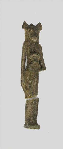 Amulet of a Lion-headed Goddess Holding an Aegis, Egypt, Late Period-Ptolemaic Period (?) (7th-1st.. Creator: Unknown.
