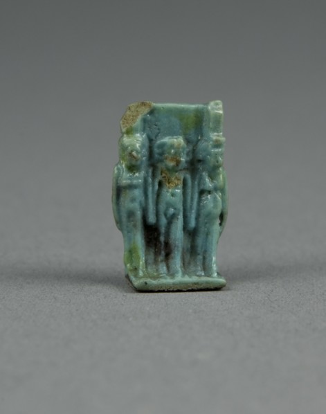 Amulet of the Goddesses Isis and Nephthys with Horus Standing Between, Egypt, Third Intermediate... Creator: Unknown.