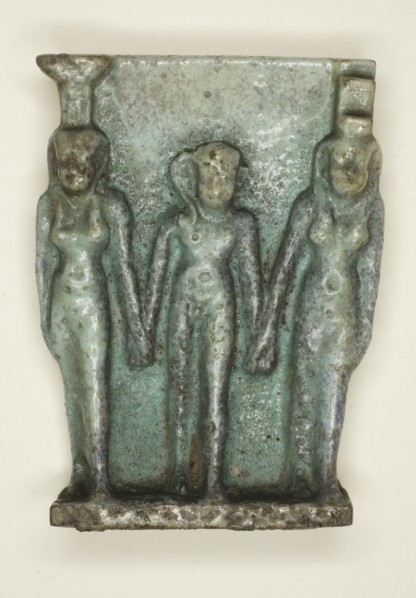 Amulet of the Osirian Triad (Nephthys, Horus, and Isis), Egypt, Late Period, Dynasty 26 (664-525 BCE Creator: Unknown.