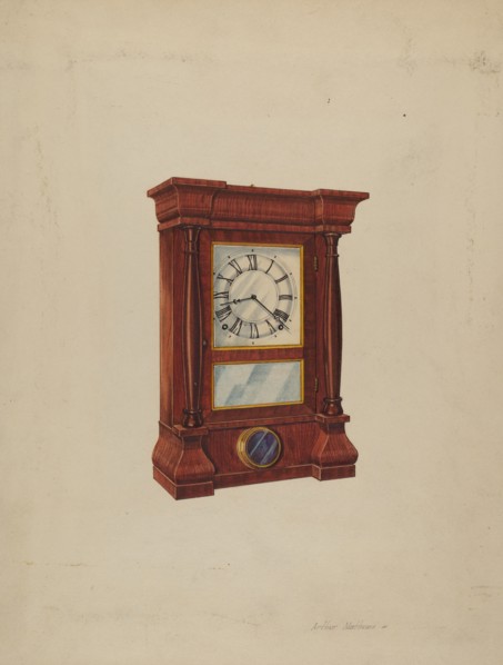 Seth Thomas Clock, c. 1937. Creator: Arthur Matthews.